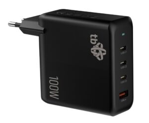 AZTBXULUSB100WB_s-1 TB 3x USB-C + 1x USB-A nabíječka, GaN, 100W, černá