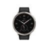 Amazfit-Active-2-NFC-Black-Leather-Round-Front Amazfit Active 2 Round NFC/Silver/Elegant Band/Black Leather