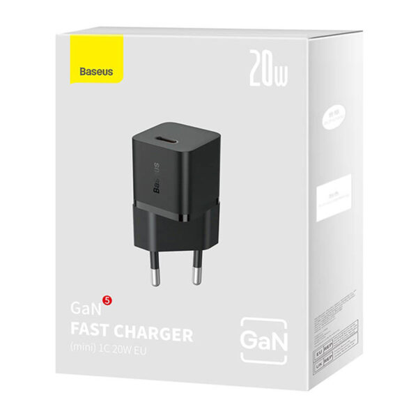B6-2 Baseus Rychlonabíječka do sítě GaN5 Mini 20W EU černá