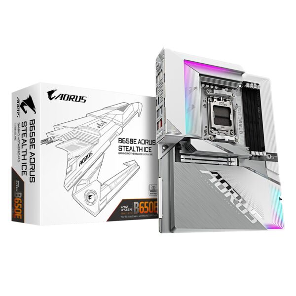 B650E-AORUS-STEALTH-ICE-4- GIGABYTE B650E AORUS STEALTH ICE/AM5/ATX