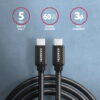 AXAGON BUCM3-CM15AB, SPEED kabel USB-C <-> USB-C, 1.5m, USB 3.2 Gen 1, PD 60W 3A, ALU, oplet, černý