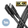 BUCM32-CF10AB-00_hlavni-600_s AXAGON BUCM32-CF10AB prodlužovací kabel USB-C (M) <-> USB-C (F), 1m, USB 20Gbps, PD 240W, ALU, oplet