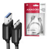 AXAGON BUMM3-AM10AB, SPEED kabel Micro-B USB <-> USB-A, 1m, USB 3.2 GEN 1, 3A, ALU, tpe, černý