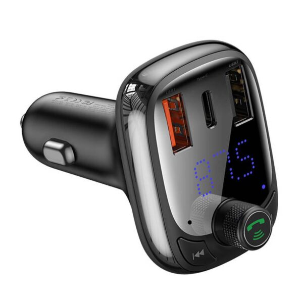 Baseus-S-13_5 Baseus Bluetooth FM Transmiter S13 T-shaped černý