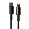 Baseus-USB-Type-C-cable-Lightning-Fast-Charging-Power-Delivery6 Baseus Datový kabel Tungsten Gold PD 20W 2m USB-C/Lightning černý