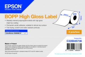 C33S045736-1 BOPP High Gloss Label Cont.R, 203mm x 68m