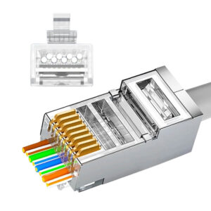 C6A_s W-Star Konektor FTP RJ45EZ Cat6A 100ks 3U pozlacený 6SLD pass through FRJ45EZC6AS