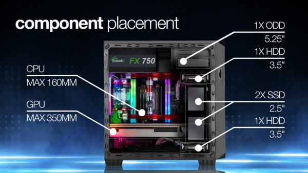 EVOLVEO Shaw 2/Mini ITX/Transpar./Černá