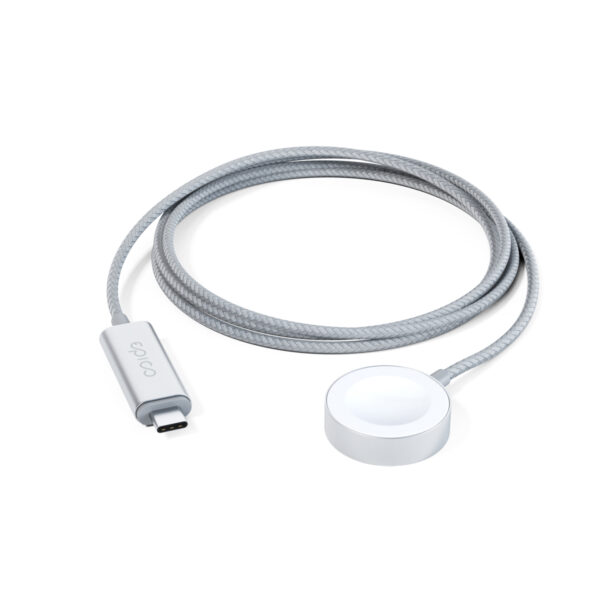 Epico USB-C Charger Apple Watch 1,2m - stříbrná
