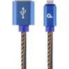 Gembird oplétaný denim USB-A/Lightning kabel 2m