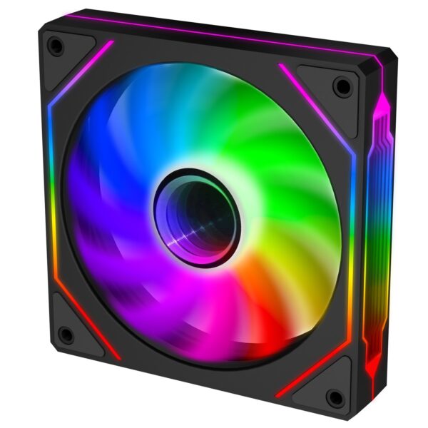 EVOLVEO 120UX-M, ventilátor, 120mm, 4pin molex, ARGB, master, černý