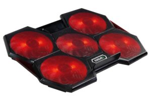 EVOLVEO Ania 14, chladicí podložka pro notebook, 5x ventilátor, červené podsvícení