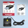 CRE-SM3SD-A_all-600 AXAGON CRE-SM3SD, USB-A FlatReader čtečka Smart card (eObčanka) + SD/microSD/SIM, kabel 1.3 m