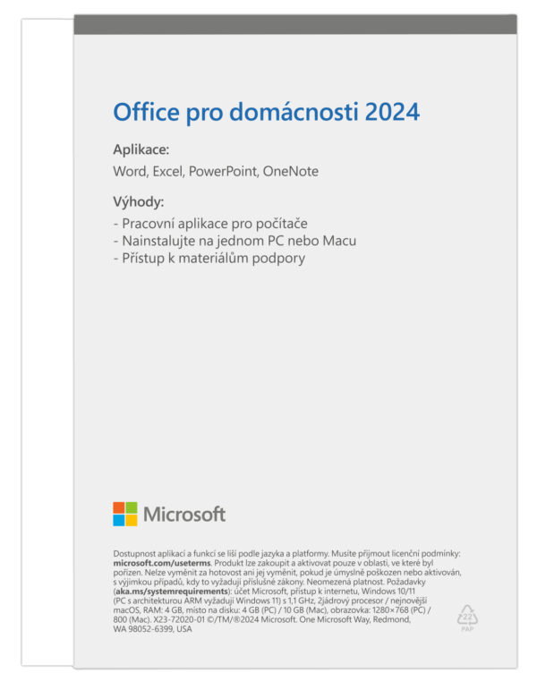 Microsoft Office 2024 pro domácnosti CZ