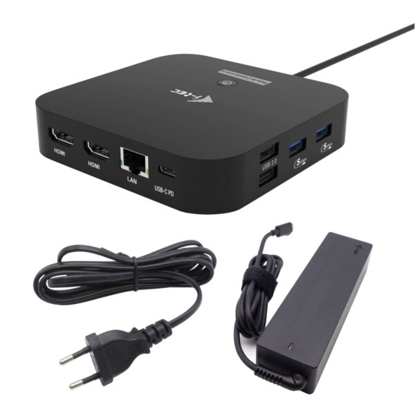 i-tec USB-C Dual HDMI Docking Station with Power Delivery 100W + i-tec Universal Charger 100W