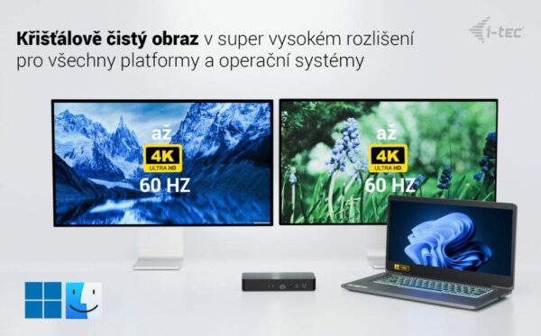 Clipboard06zz i-tec Universal Intelligent Dual Display Docking Station, Power Delivery 100W