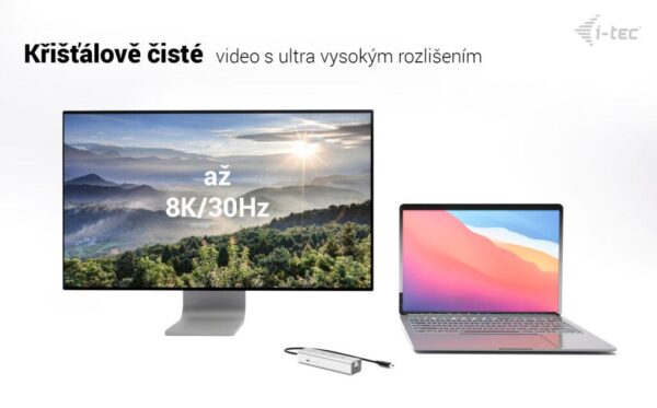 Clipboard07m i-tec USB-C Charging Metal HUB 5port with USB-C video 8K, Power Delivery 85W