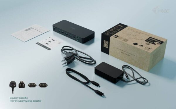 i-tec USB-C Intelligent Triple Display Docking Station, Power Delivery 100W