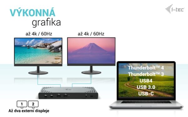 Clipboard13 i-tec USB 3.0 / USB-C / Thunderbolt Dual Display Docking Station, PD 100W