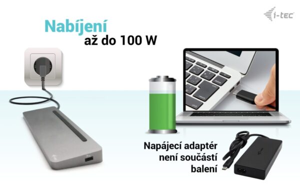 Clipboard14 i-tec USB-C Metal Ergonomic 3x 4K Display Docking Station, Power Delivery 100 W