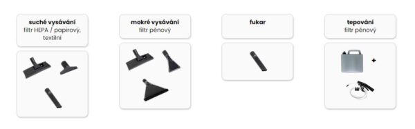 Salente Combo 4v1, vysavač pro mokré a suché vysávání, tepovač, fukar, nerez nádoba