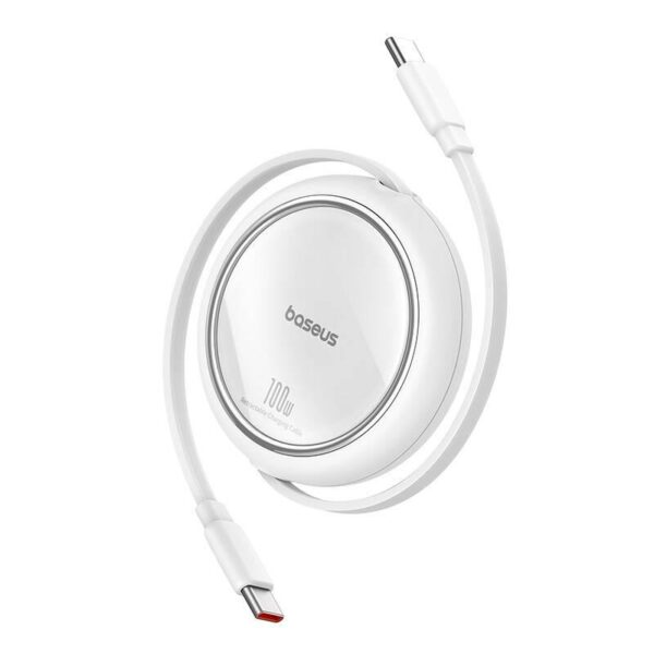 DATUSBC100W15MFBASWH_s Baseus Datový kabel Free2Pull mini USB-C/USB-C 1,5m 100W bílý