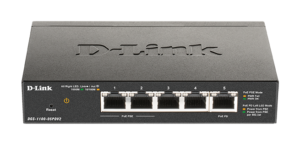 D-Link DGS-1100-05PDV2 5-Port Gigabit PoE Smart Managed Switch with 1 PD port