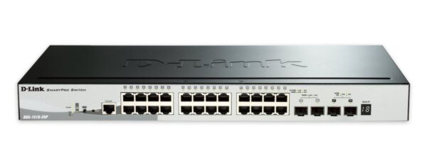 DGS151028PFront1664x936_s D-Link DGS-1510-28P 28-Port Gigabit Stackable SmartPro PoE Switch 2x SFP, 2x 10G SFP+