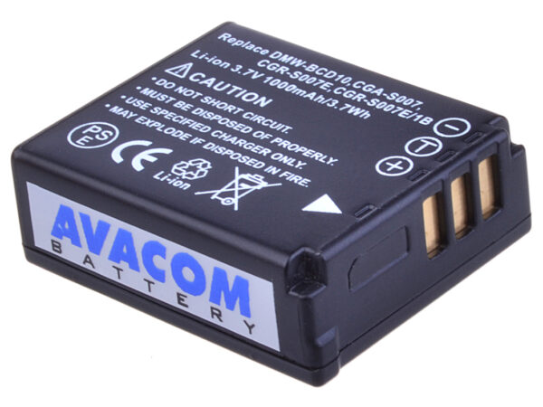 DIPA-S007-133a Baterie AVACOM Panasonic CGA-S007 Li-ion 3.7V 1000