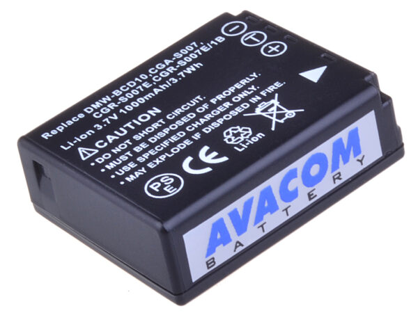 DIPA-S007-133b Baterie AVACOM Panasonic CGA-S007 Li-ion 3.7V 1000