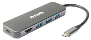 DUB-2333_A1_side_s D-Link 5-in-1 USB-C Hub with HDMI/Power Delivery