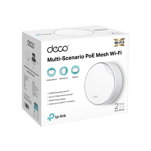 Deco-X50-PoE_02 TPLink AX3000 Smart Home WiFi6 System with POE Deco X50-PoE(2-pack)
