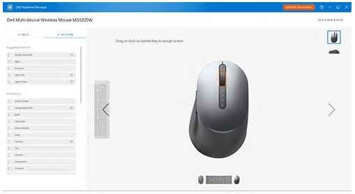 Dell  MS5320W/Kancelářská/Optická/Pro praváky/1 600 DPI/Bezdrátová USB/Černá