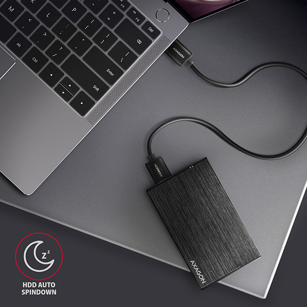 EE25-XA6-04_ntb-600c AXAGON EE25-XA6, USB 5Gbps - SATA 6G, 2.5" kovový ALINE box