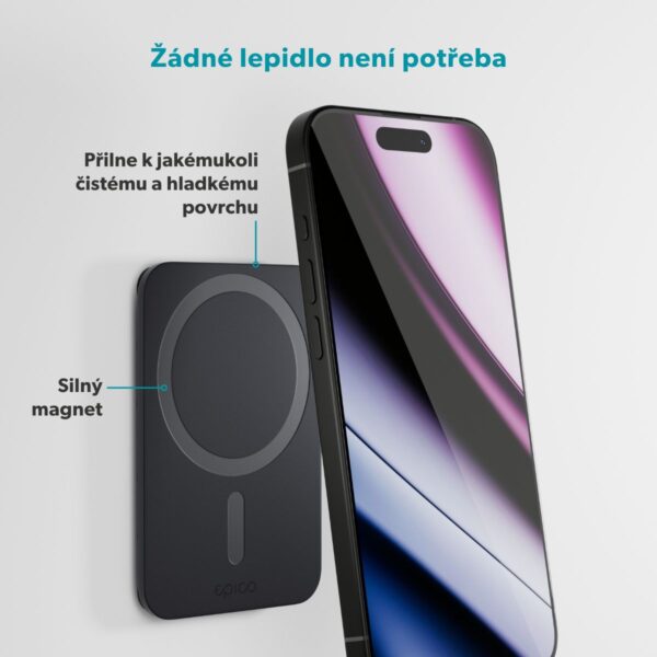 Epico Mag+ přísavný držák na telefon - černá
