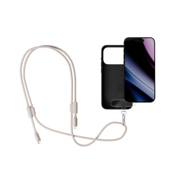 Epico šňůrka na telefon s USB-C kabelem - béžová
