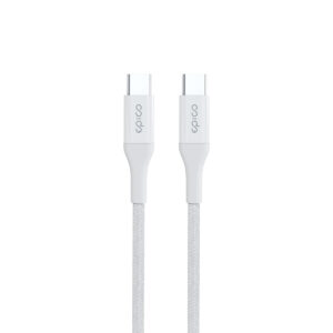 Epico Braided PD Cable 1,2m USB-C to USB-C - bílá