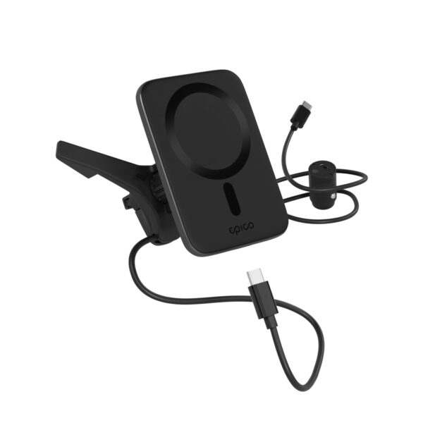 Epico Qi2 Mag+ ultra tenká autonabíječka - černá