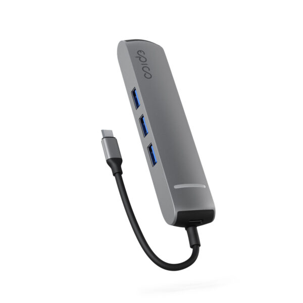 EPI-PH-HUB19-SG-05 Epico 6v1 Slim Hub 8K s USB-C konektorem - šedá