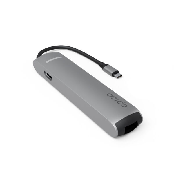 EPI-PH-HUB19-SG-06 Epico 6v1 Slim Hub 8K s USB-C konektorem - šedá
