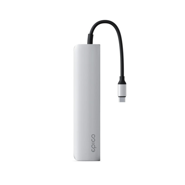 Epico 6v1 Alu Hub 8K s USB-C konektorem - stříbrná