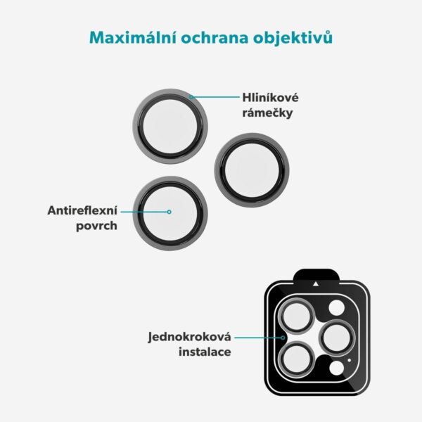 Epico Alu Lens iPhone 17 Pro/Max - stříbrná