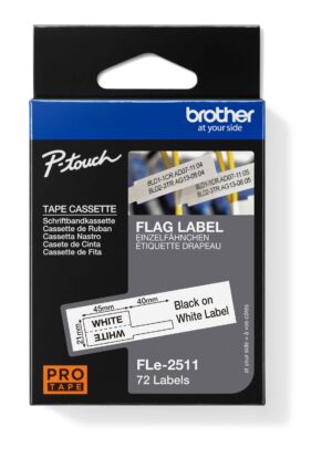 FLe-2511, předřezané štítky - černá na bílé, šířka 21 mm