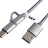 iGET G2V1 - USB kabel Micro USB/ USB - C dlouhý pro veškeré mobilní telefony, včetně odolných