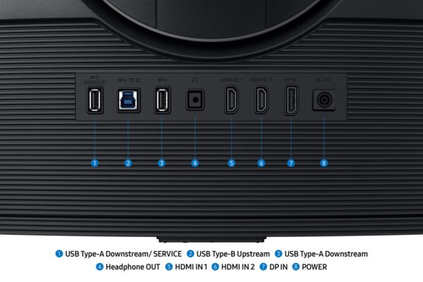 G75F37_016_Detail-Connectivity_Black Samsung Odyssey G7/LS37FG750EUXEN/37"/VA/4K UHD/165Hz/1ms/Černá/3R