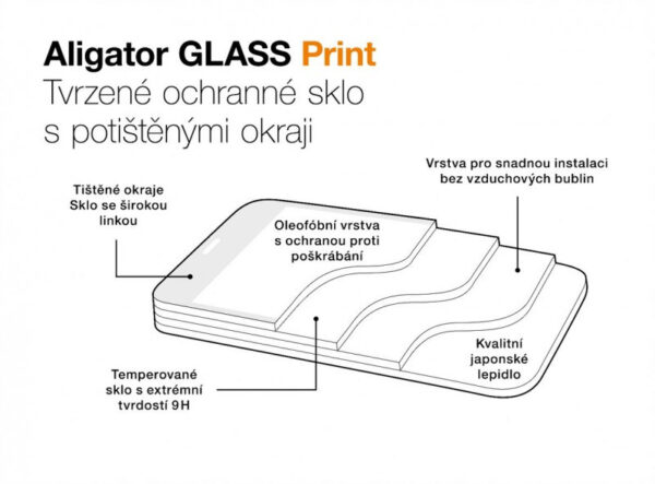 GLASSPRINT_3-9 Aligator sklo GLASS PRINT Xiaomi Red Note14 5Gčer