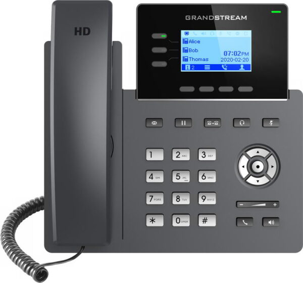 GRP2603_front_s-1 Grandstream GRP2603P SIP telefon, 2,48" LCD podsv. displej, 6 SIP účty, 2x1Gbit port, PoE