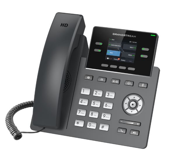 Grandstream GRP2612P, 2.4" TFT bar. displej, 2 SIP účty, 4 prog. tl., 16 BLF tl., PoE, 10/100Mbps