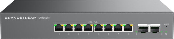 Grandstream GWN7721P L2 Lite managed switch, 8x 2.5GbE RJ45, 2x 10G SFP+, PoE/PoE+