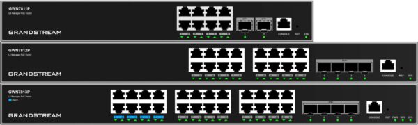 Grandstream GWN7812P L3 Managed Network PoE Switch  16 portů / 4 SFP+, VLAN, DHCP, Stacking